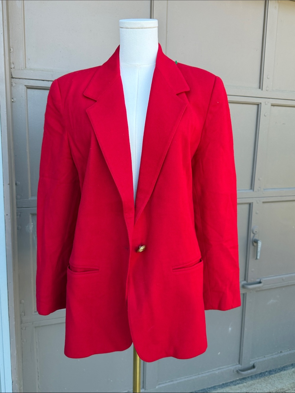 Vintage wool Savannah Red Single-Button Women's Blazer